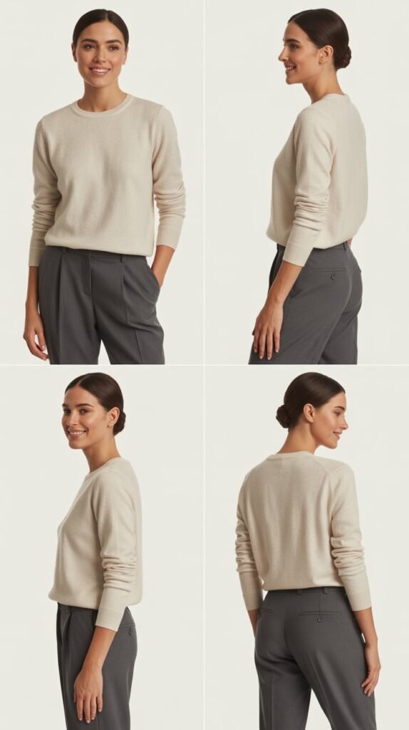 Cashmere Sweater and Tailored Trousers