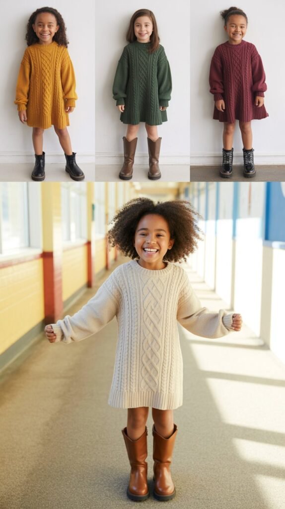 Sweater Dress with Boots