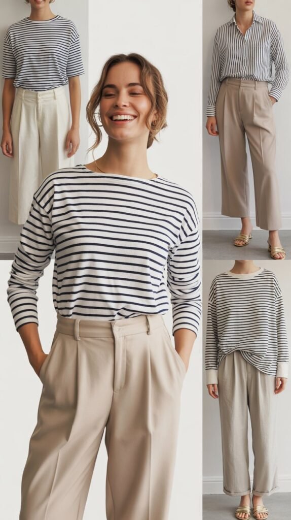The Striped Shirt and Neutral Bottoms