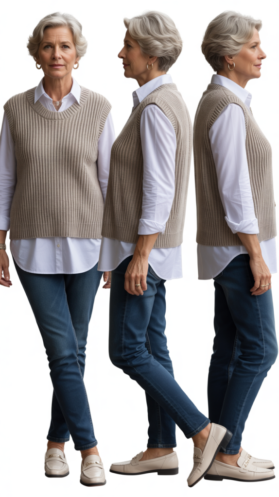 Sweater Vest over Button-Down Shirt