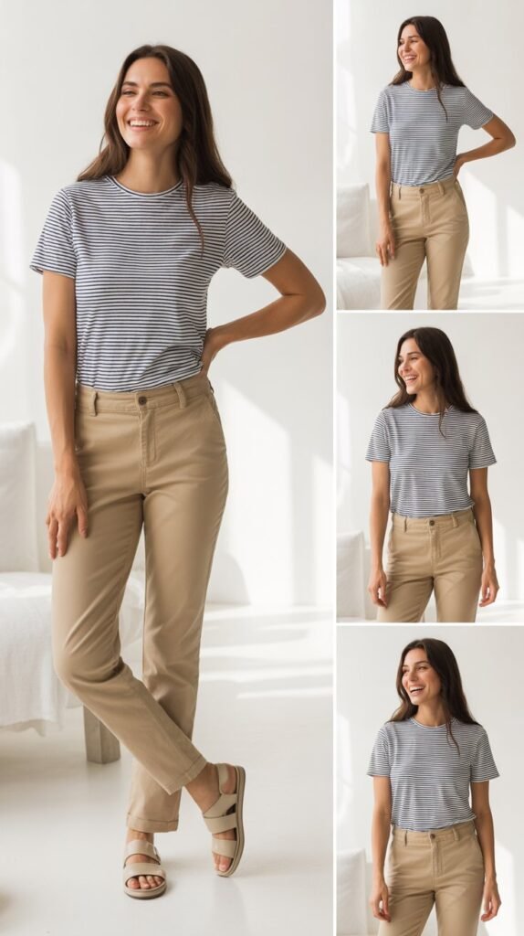Striped Tee and Chino Pants