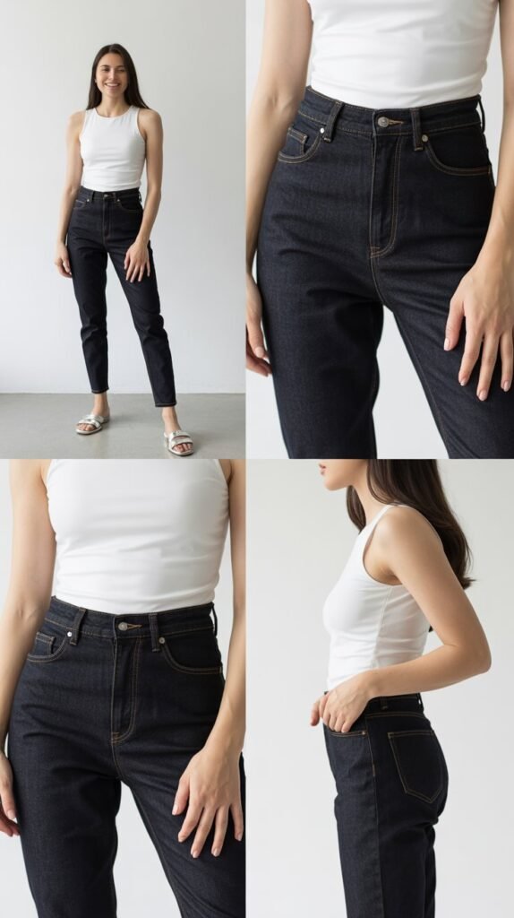 High-Waisted Dark Wash Jeans