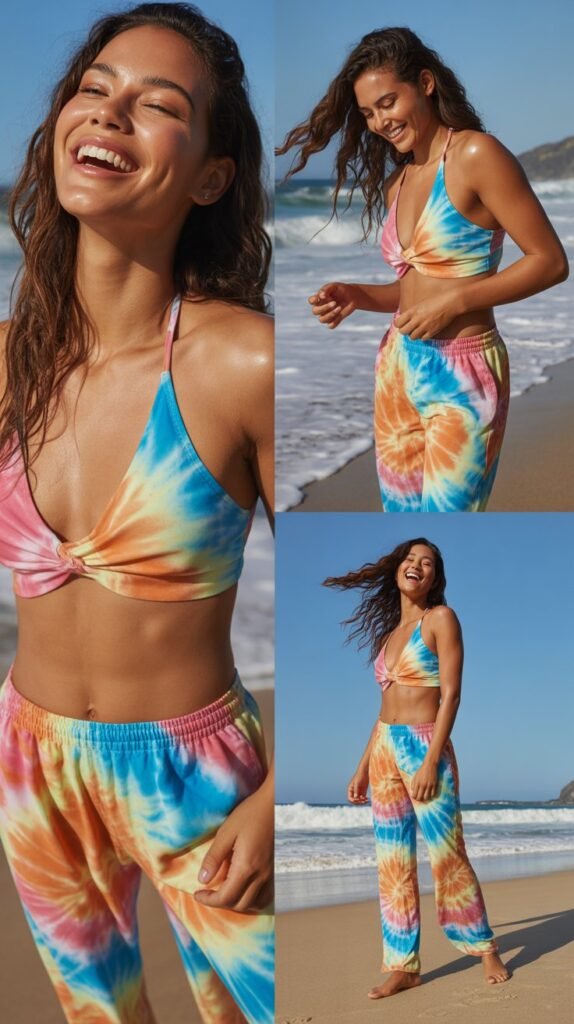 Bikini with Tie-Dye Beach Pants