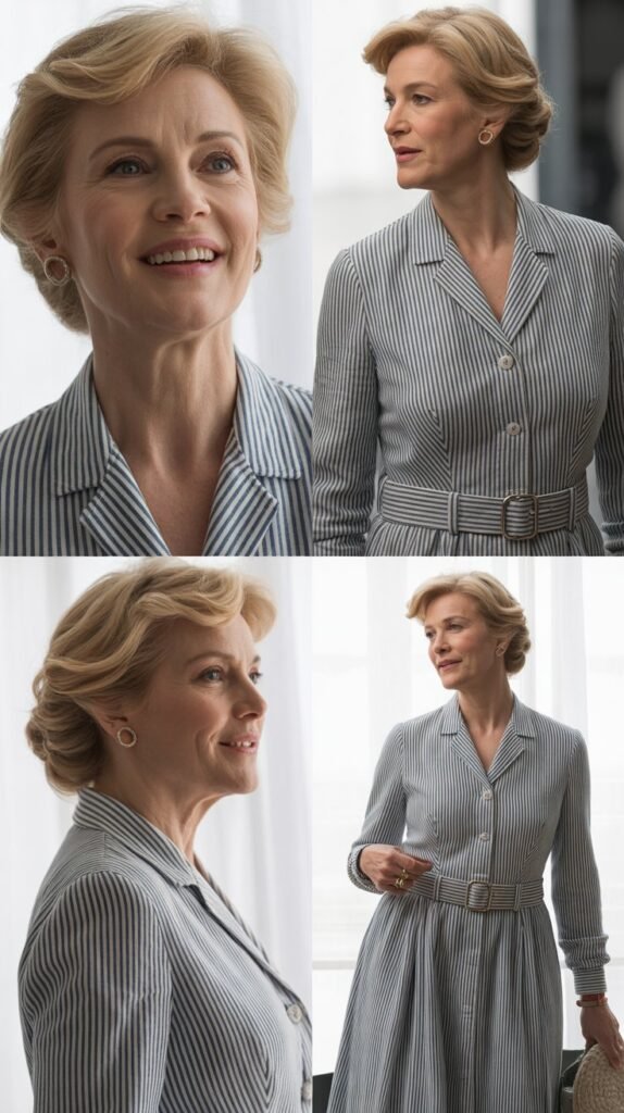 Striped Dress with Belt