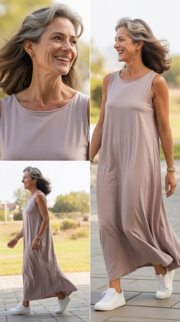 Maxi Dress with Sneakers