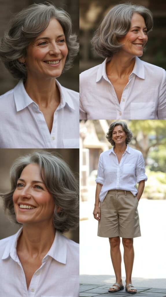 Linen Shirt with Bermuda Shorts