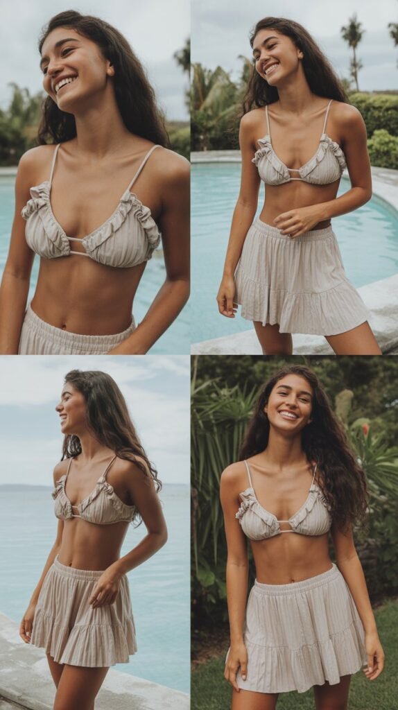  Ruffled Bikini with Mini Skirt