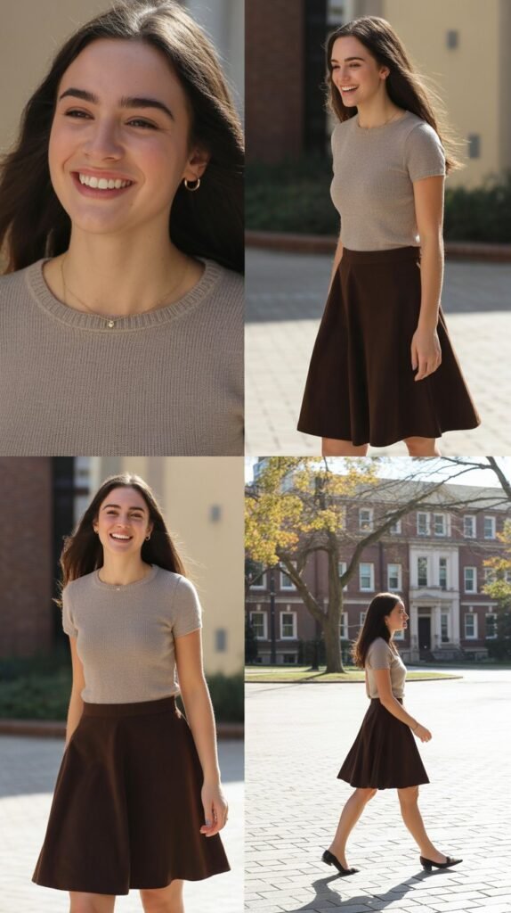  A-Line Skirt with Fitted Knit Top