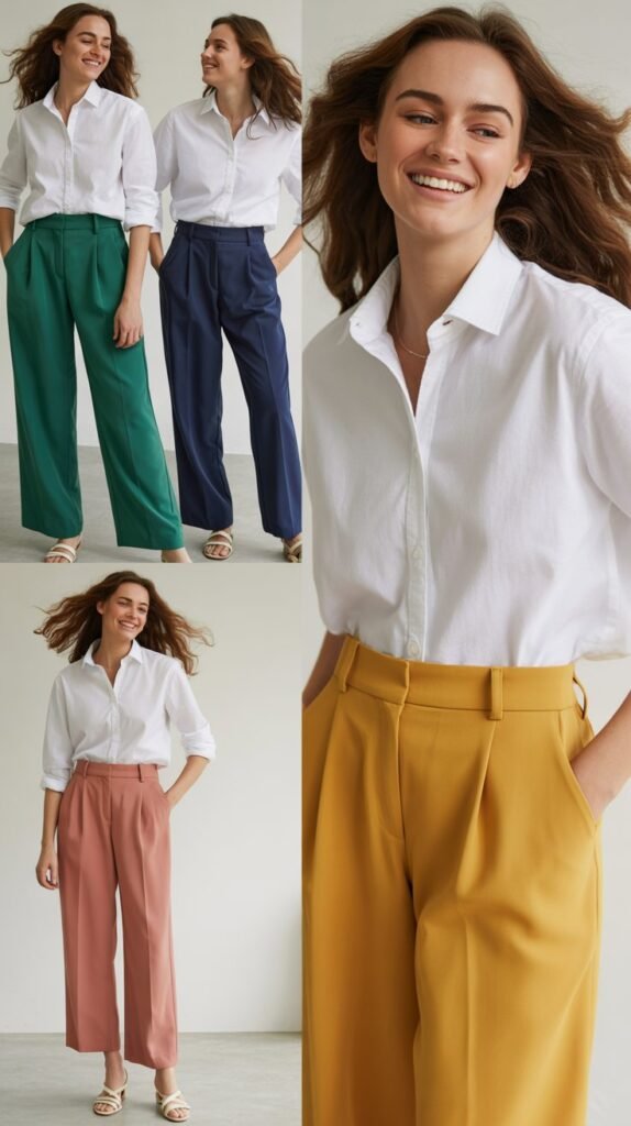  The White Shirt and Colored Trouser Pairing