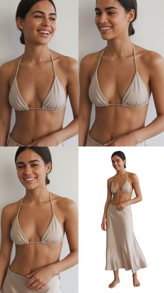 Triangle Bikini with Silk Skirt