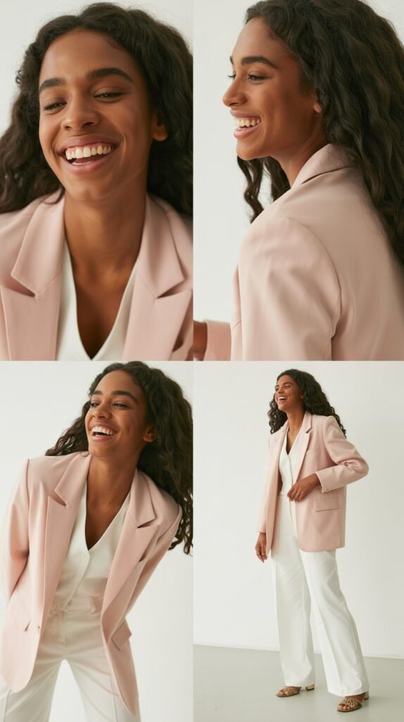  The Pastel Blazer and White Trouser Combination