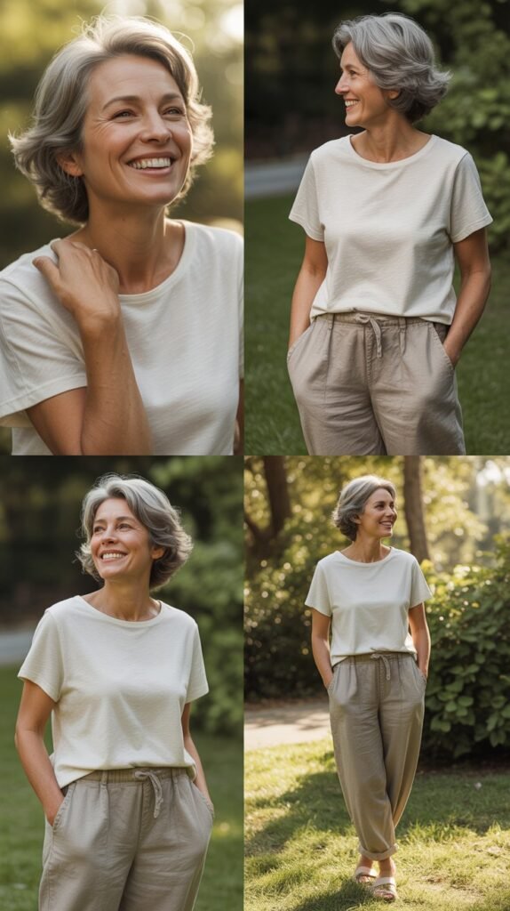 Linen Pants and Cotton Tee