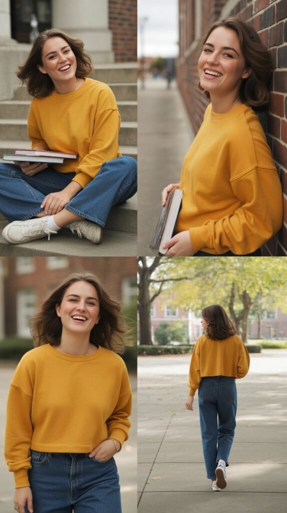 Mustard Yellow Sweater with Denim