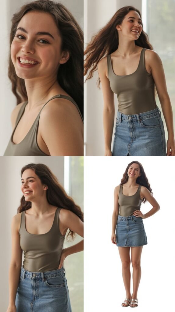  One-Piece with Jean Skirt