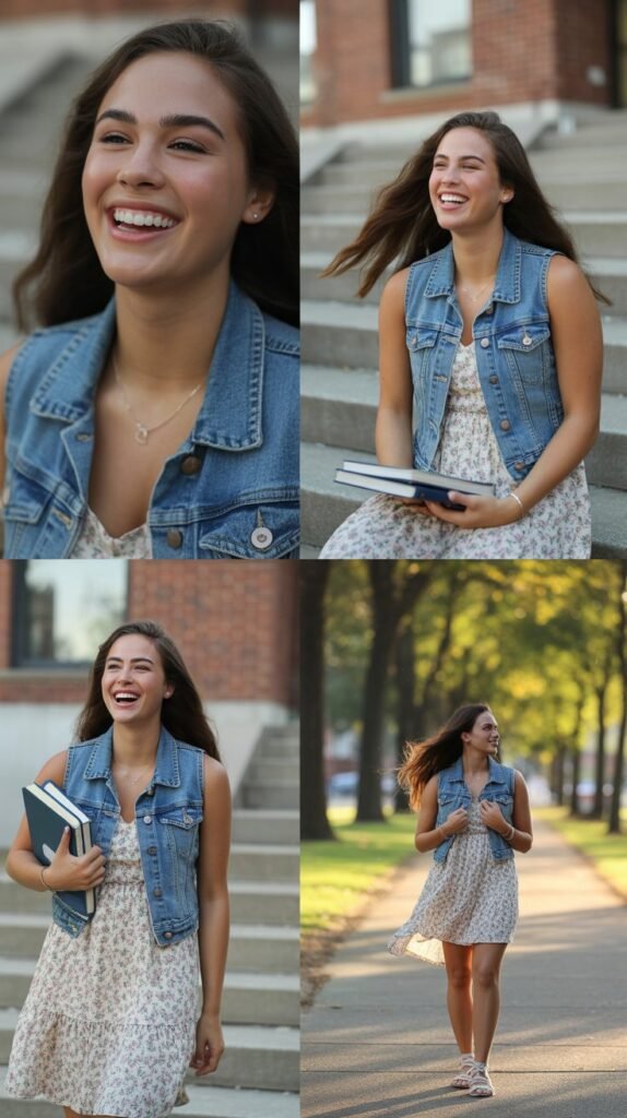 Sundress with Denim Vest