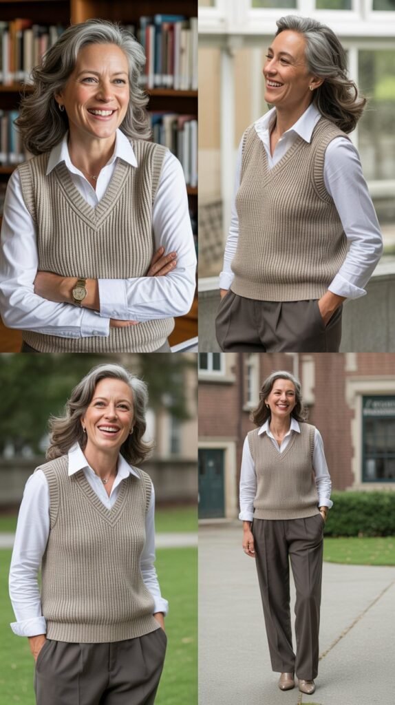 Sweater Vest with Button-Down