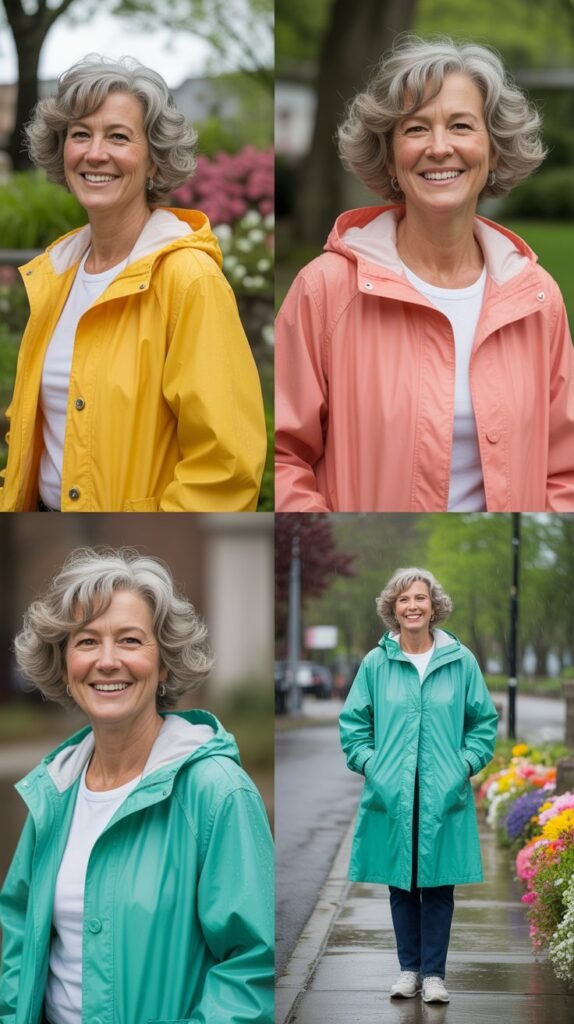 Spring Raincoat with Pop of Color