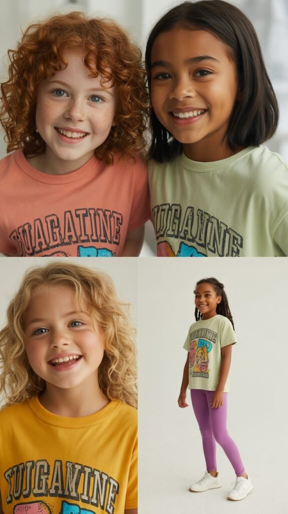  Graphic Tee with Colorful Bottoms