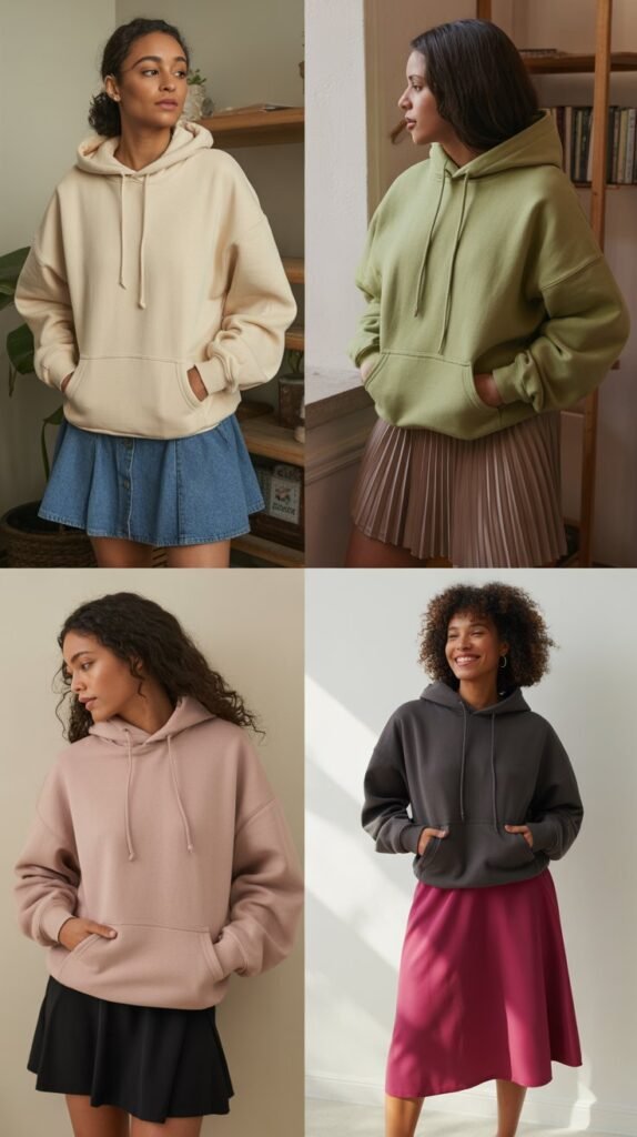  Hoodie and Skirt Contrast