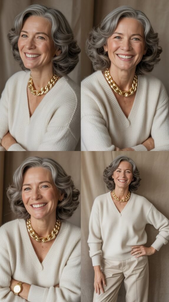 Soft Sweater with Statement Necklace