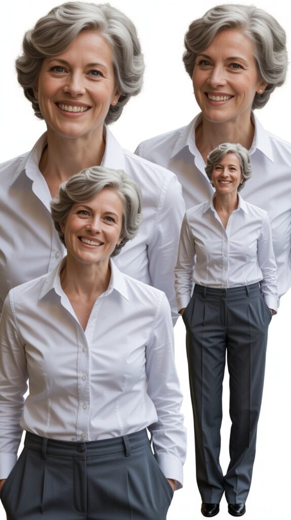   Classic White Shirt and Tailored Trousers