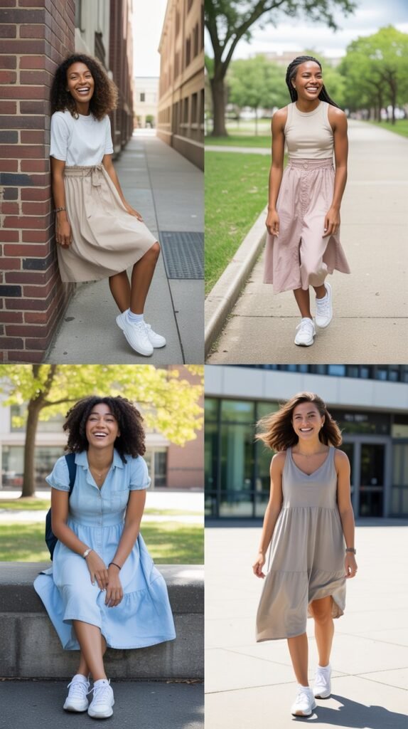  Midi Dress with Sneakers