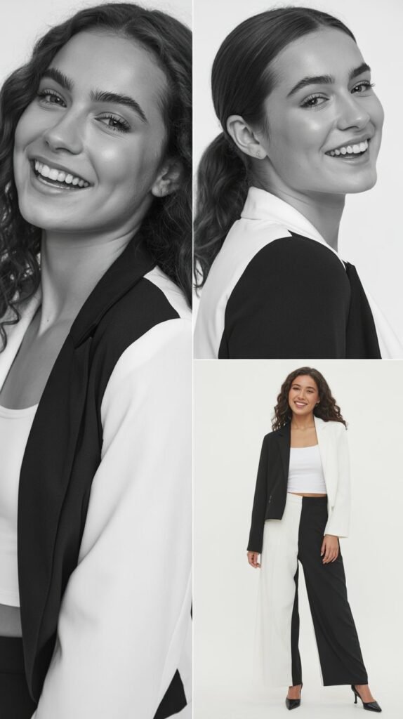 Black and White Color Block Outfit