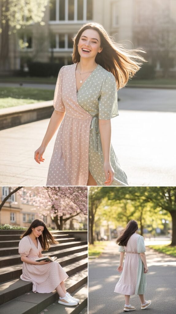 Wrap Dress in Spring Colors