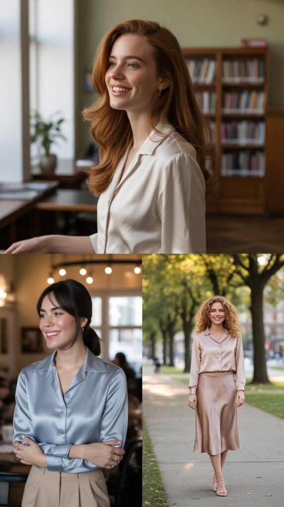 The Silk Blouse and Skirt Pairing