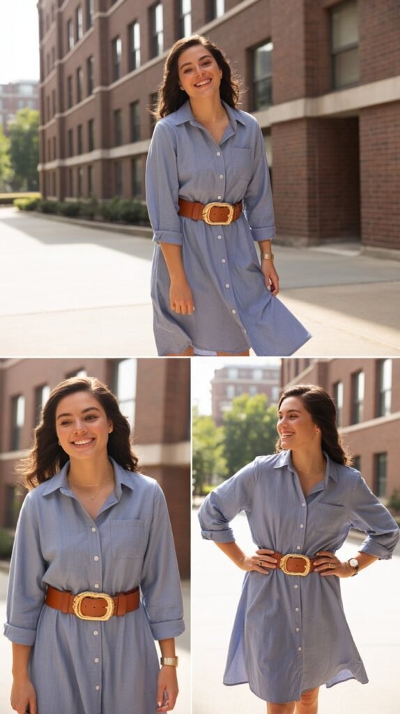 Shirtdress with Statement Belt