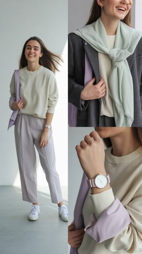  Monochrome Outfit in Spring Pastels