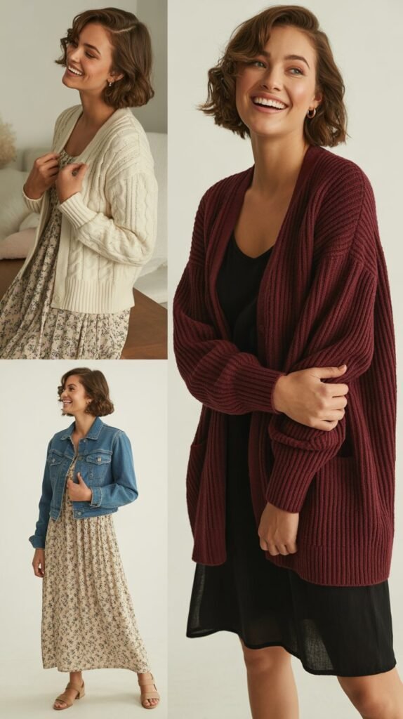  Cardigan and Dress Layering