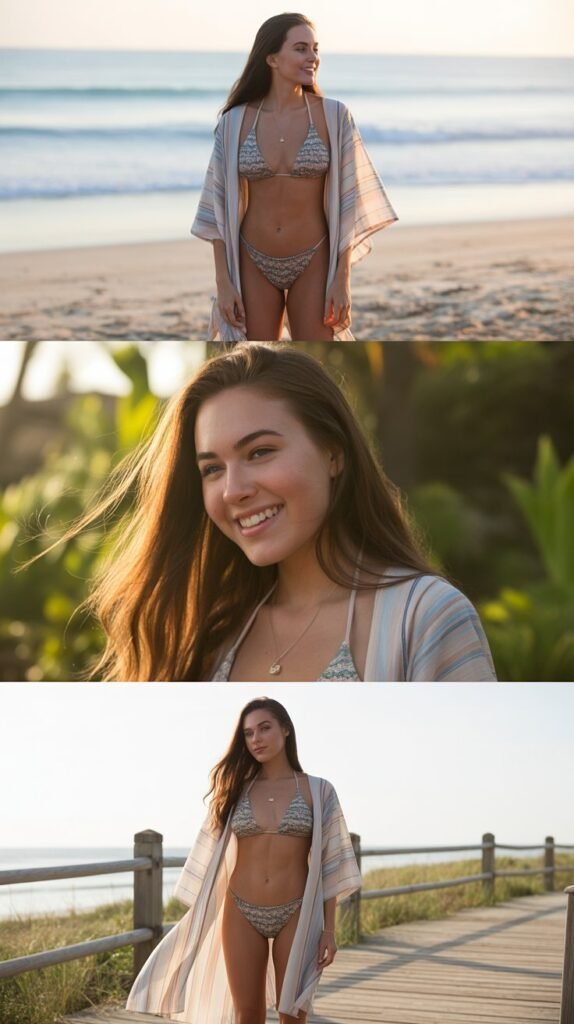 Triangle Bikini with Kimono Cover-Up