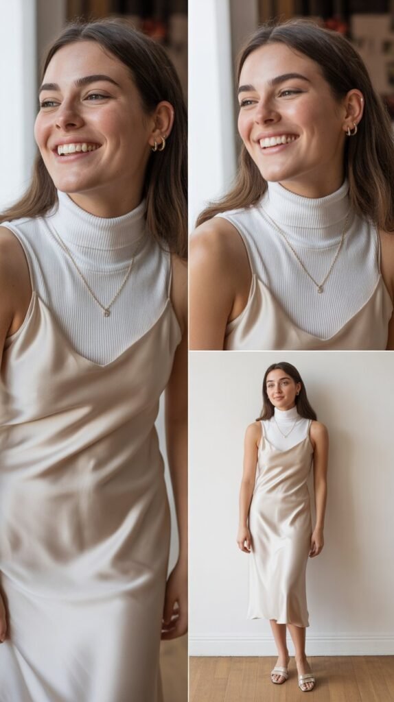  Turtleneck Under Slip Dress