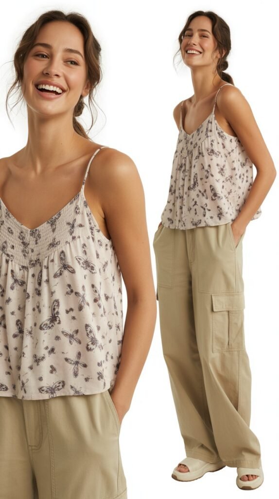 Butterfly Top with Cargo Pants