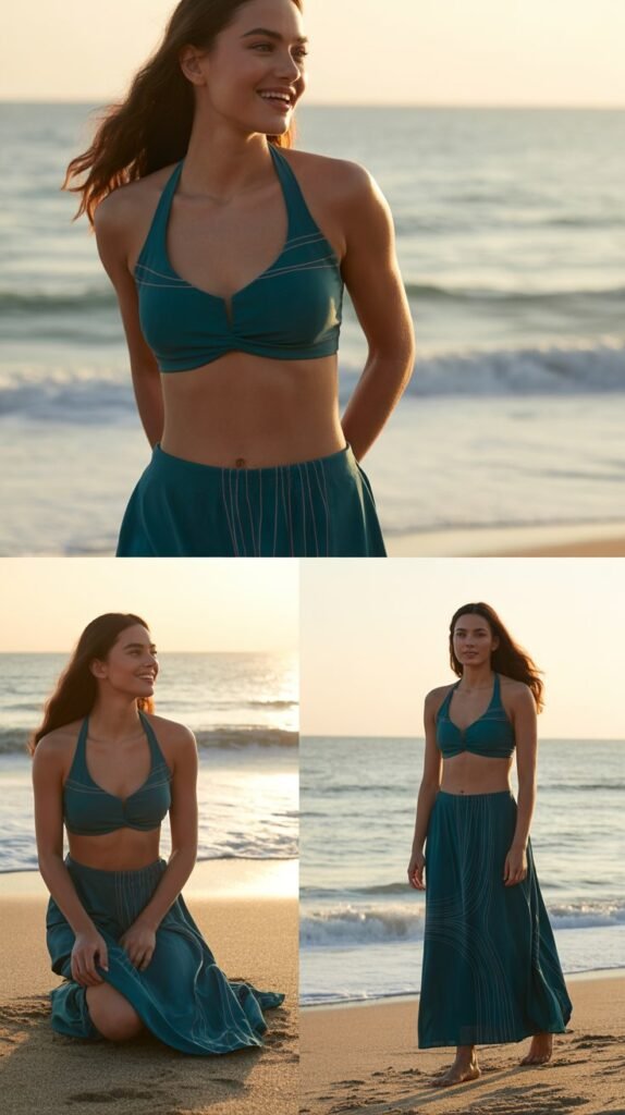 Burkini with Coordinating Beach Skirt