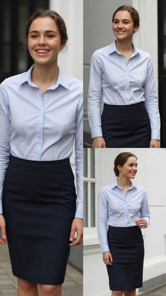 Pencil Skirt and Button-Down Shirt