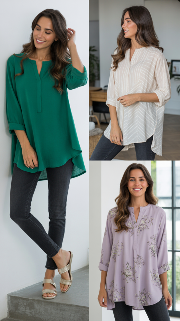 The Dark Skinny Jeans and Tunic Top
