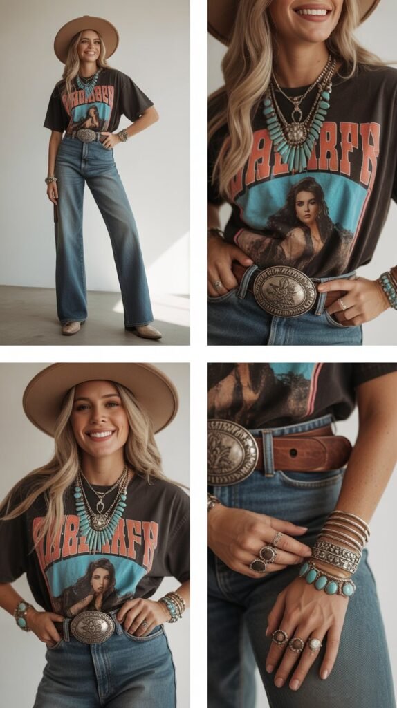 The Graphic Western Tee and Statement Accessories