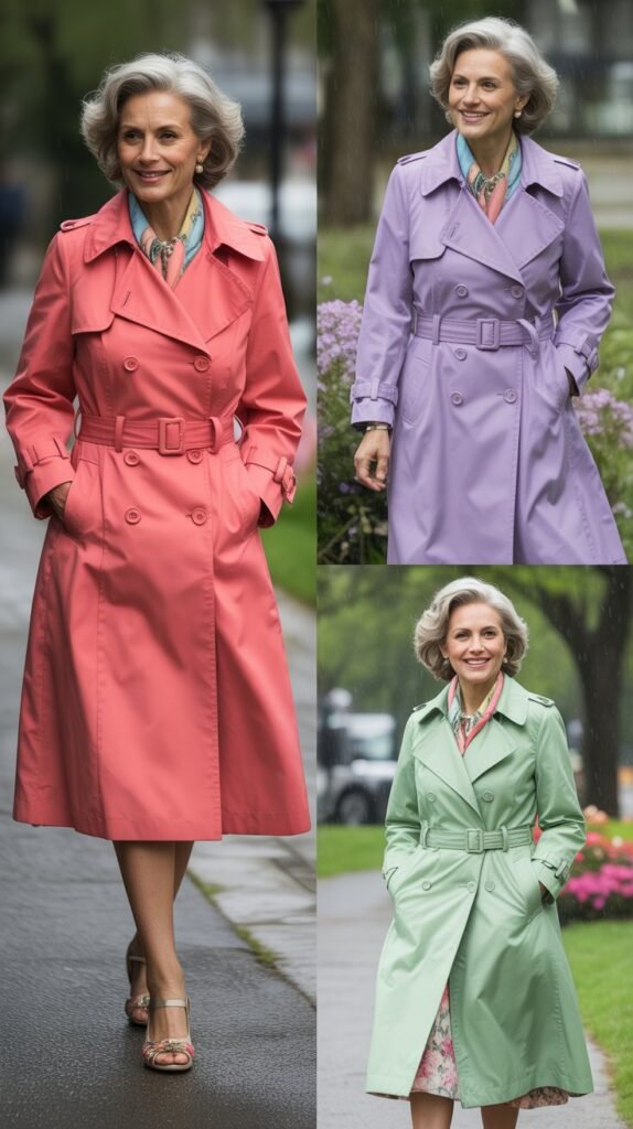 Colorful Trench Coat for Spring Showers
