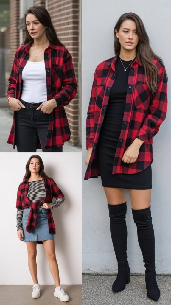 Plaid Flannel Shirt as a Jacket Layer