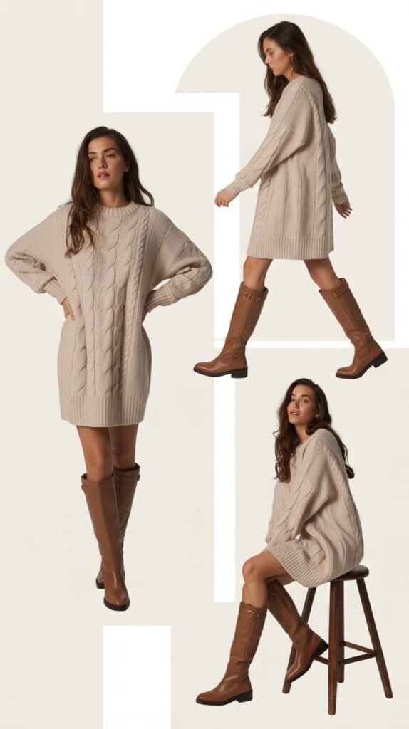 Sweater Dress with Boots