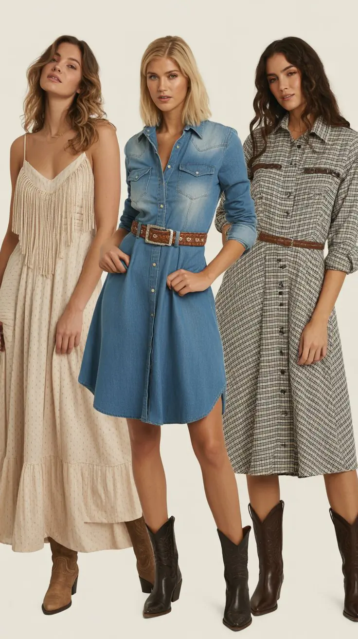 24 Flattering Western Dress Outfits Women Can Style Easily