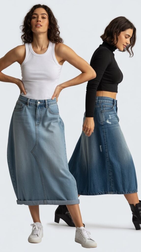 Baggy Denim Skirts
