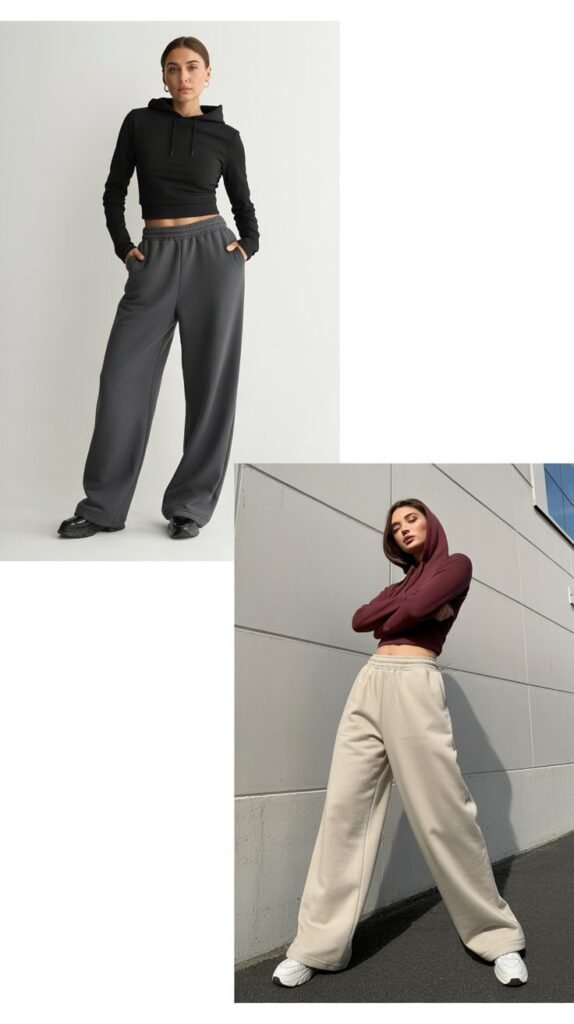  Baggy Sweatpants with Fitted Hoodies
