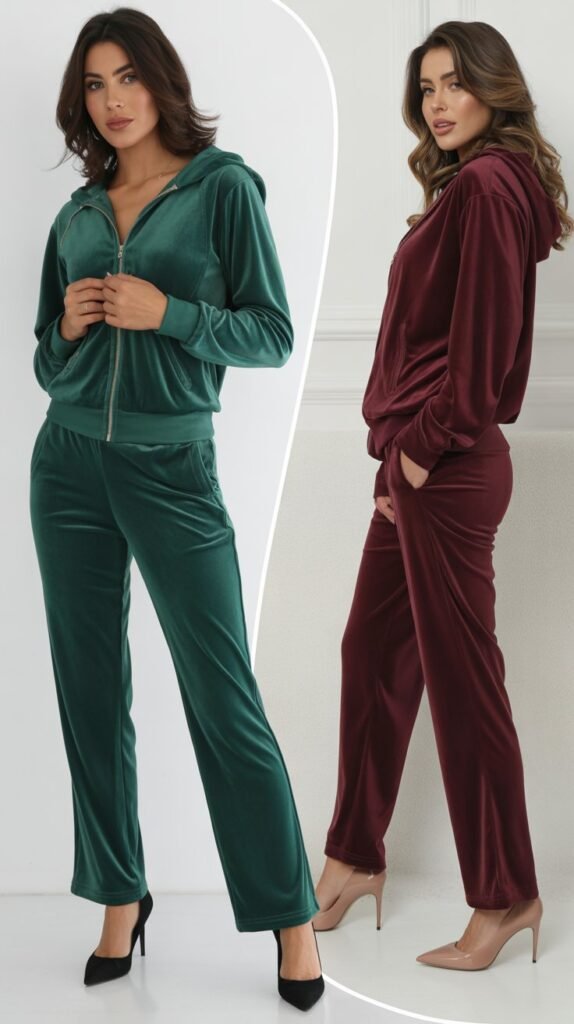  The Velour Tracksuit with Heels Combo
