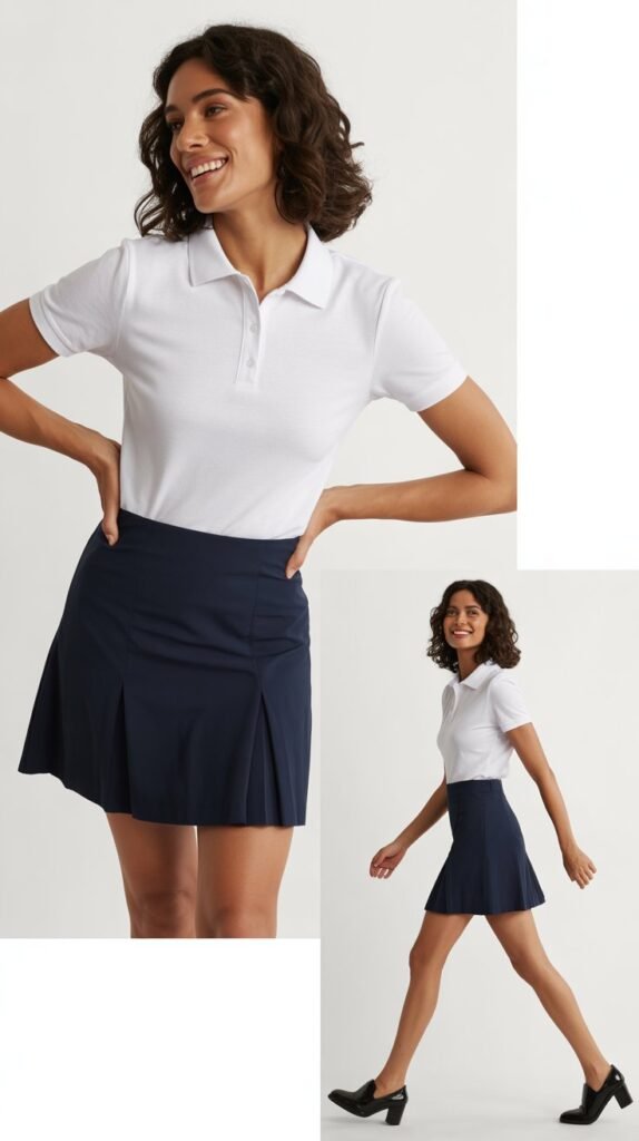 Polo Shirt with Mini Skirt