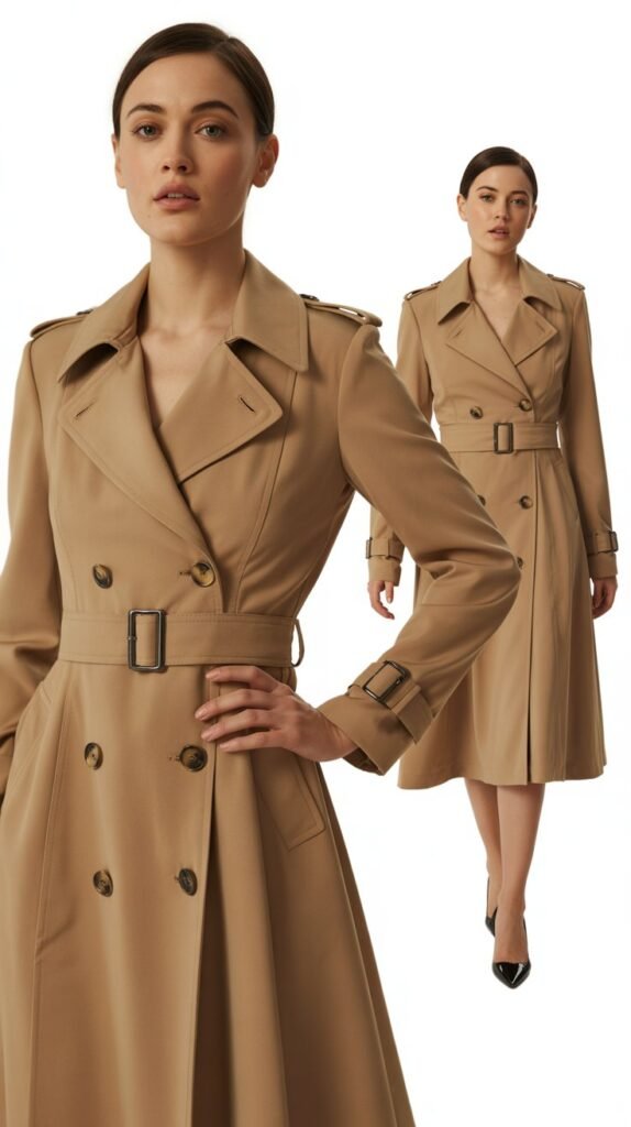 Belted Trench Coat Dress