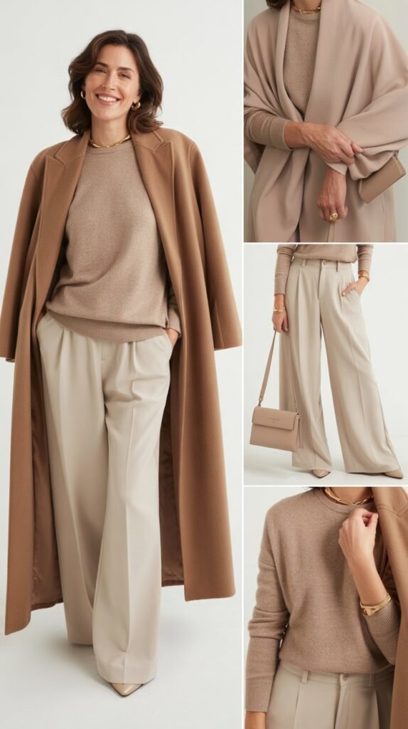 Neutral Toned Separates with Statement Coat