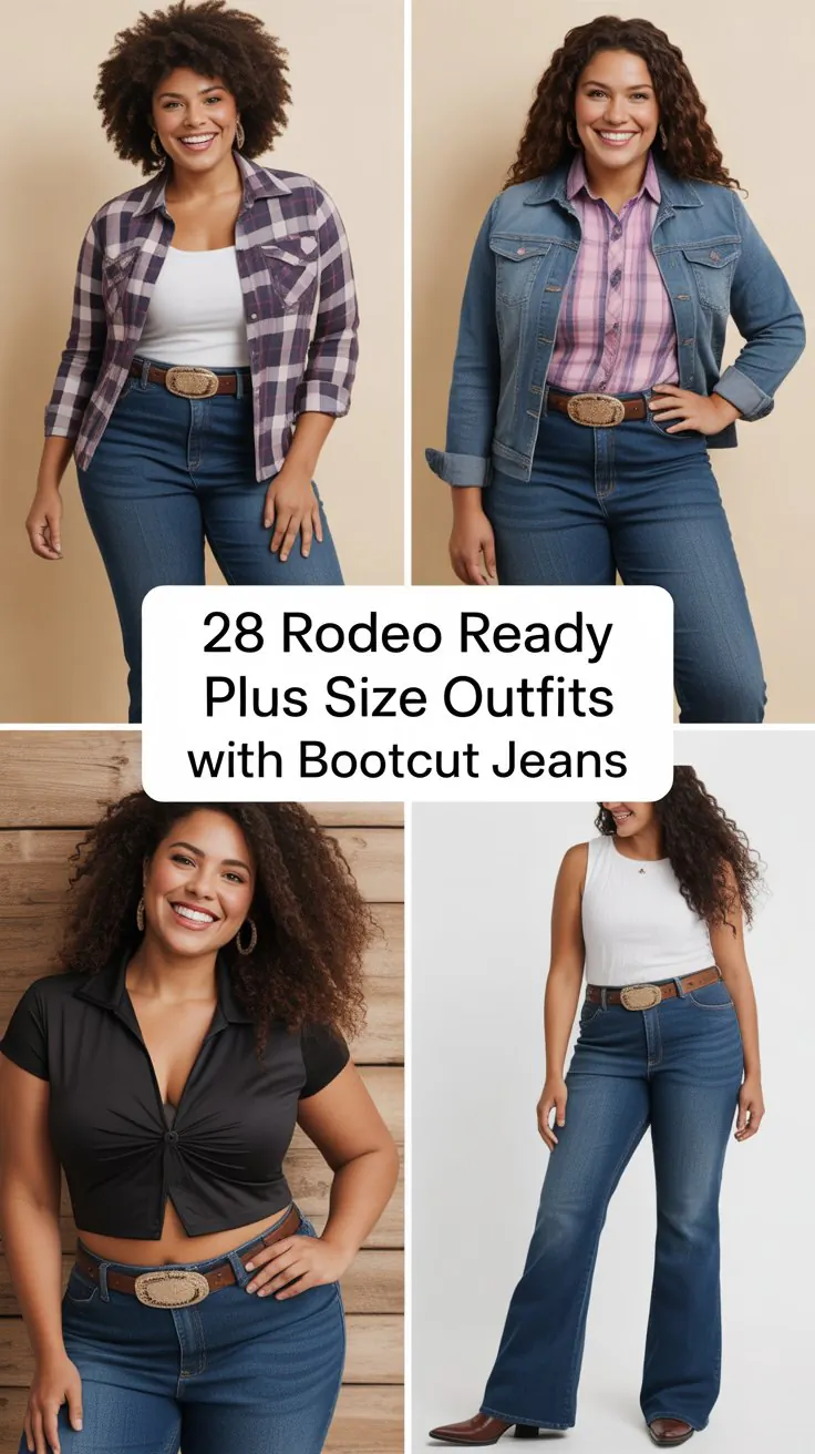 28 Rodeo Ready Plus Size Outfits With Bootcut Jeans